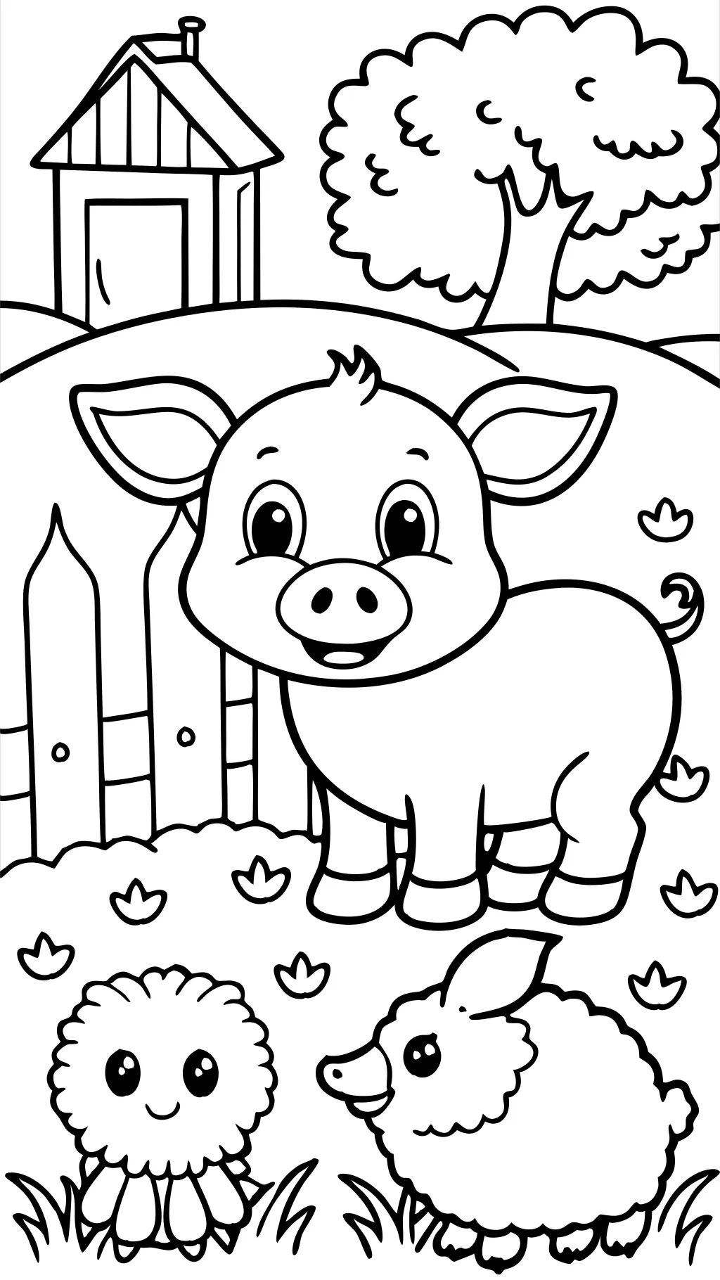 coloriages animaux de ferme mignonne